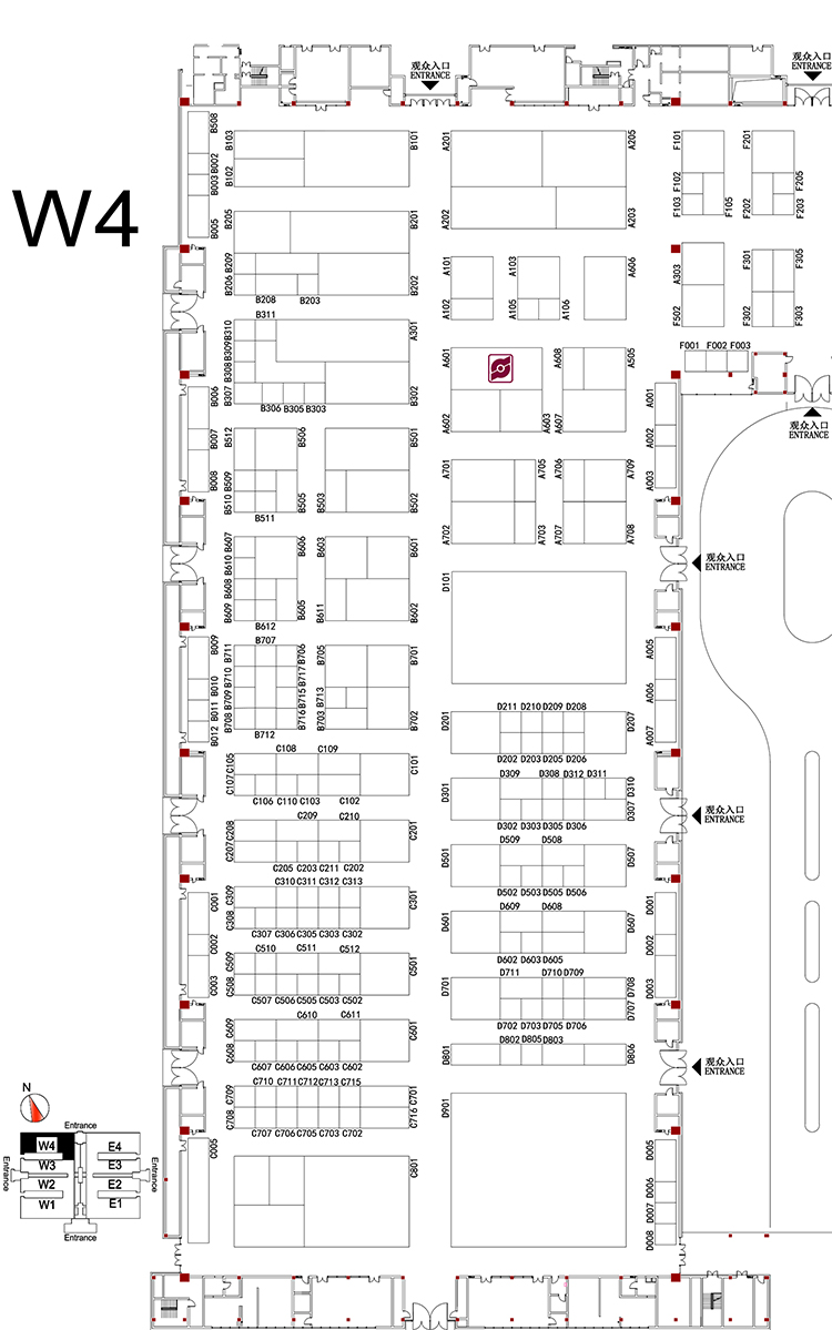 第十四届中国国际机床工具展览会（CIMES2018）W4展馆展位图